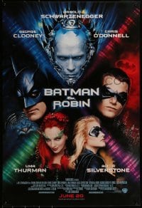 1z350 BATMAN & ROBIN advance 1sh 1997 Clooney, O'Donnell, Schwarzenegger, Thurman, cast images!