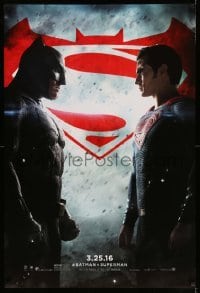 1z369 BATMAN V SUPERMAN teaser DS 1sh 2016 Ben Affleck and Henry Cavill in title roles facing off!