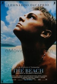 1z377 BEACH style B int'l DS 1sh 2000 directed by Danny Boyle, DiCaprio stranded on island paradise!