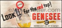 1z049 GENESEE billboard 1950s cool artwork of a glass of beer being poured from tap!