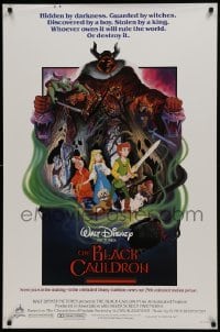 1z398 BLACK CAULDRON advance 1sh 1985 first Walt Disney CG, cool fantasy art by Paul Wenzel!