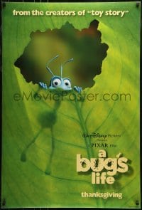 1z414 BUG'S LIFE advance DS 1sh 1998 Thanksgiving style, Disney, Pixar, great image!