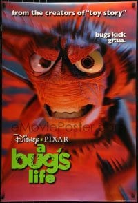 1z418 BUG'S LIFE teaser DS 1sh 1998 Walt Disney Pixar CG cartoon, c/u of grasshopper!