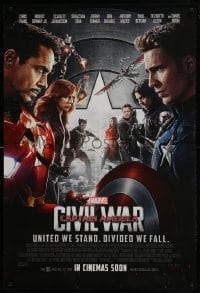 1z423 CAPTAIN AMERICA: CIVIL WAR int'l advance DS 1sh 2016 Marvel, Evans, Downey!
