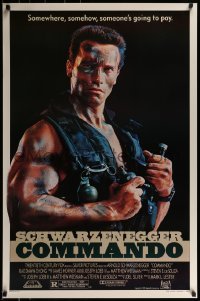 1z449 COMMANDO 1sh 1985 Arnold Schwarzenegger is going to make someone pay!