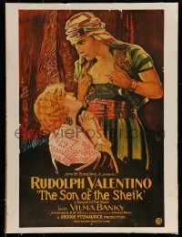 1z058 SON OF THE SHEIK 18x24 commercial poster 1980s Rudolph Valentino, world's greatest lover!