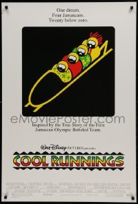 1z452 COOL RUNNINGS DS 1sh 1993 John Candy, wacky Jamaican Olympic bobsledding team!