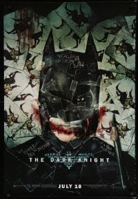 1z467 DARK KNIGHT wilding 1sh 2008 cool playing card montage of Christian Bale as Batman!
