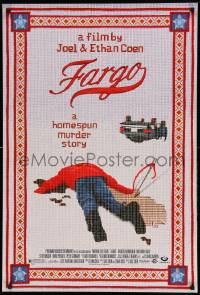 1z508 FARGO DS 1sh 1996 a homespun murder story from Coen Brothers, Dormand, needlepoint design!