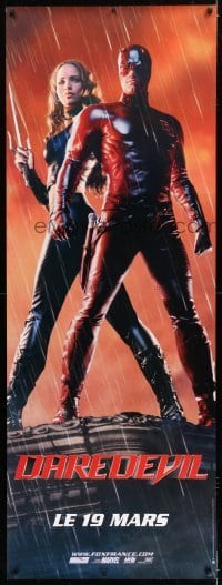 1z159 DAREDEVIL DS French door panel 2003 superheros Ben Affleck and Jennifer Garner in rain!