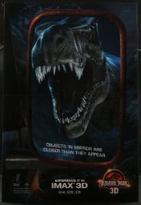 1z024 JURASSIC PARK IMAX lenticular 1sh R2013 Spielberg, T-Rex in mirror is closer than he appears!