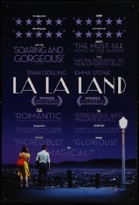 1z659 LA LA LAND teaser DS 1sh 2016 Ryan Gosling & Emma Stone looking over city, reviews style!