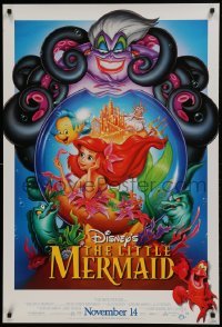 1z687 LITTLE MERMAID advance DS 1sh R1997 great images of Ariel & cast, Disney cartoon!