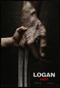 1z695 LOGAN style A revised teaser DS 1sh 2017 Jackman in the title role as Wolverine, claws out!