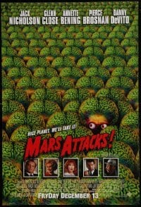 1z712 MARS ATTACKS! int'l advance DS 1sh 1996 directed by Tim Burton, great image of many aliens!