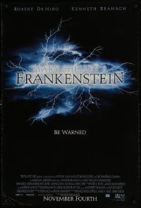 1z716 MARY SHELLEY'S FRANKENSTEIN advance DS 1sh 1994 Branagh directed, Robert De Niro as the monster!