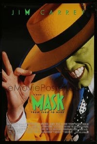 1z717 MASK style B int'l 1sh 1994 great super close up of wacky Jim Carrey in full make-up!