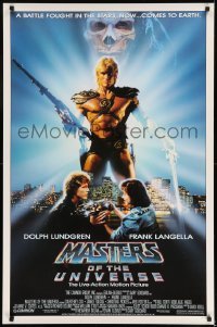 1z719 MASTERS OF THE UNIVERSE 1sh 1987 great image of Dolph Lundgren as He-Man!