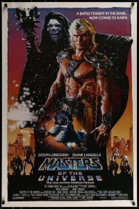1z718 MASTERS OF THE UNIVERSE 1sh 1987 Dolph Lundgren as He-Man, great Drew Struzan art!