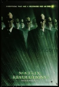 1z725 MATRIX REVOLUTIONS teaser DS 1sh 2003 image of Hugo Weaving as many Agent Smiths!