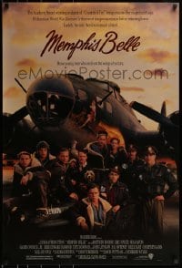 1z729 MEMPHIS BELLE 1sh 1990 Matt Modine, Sean Astin, cool cast portrait by WWII B-17 bomber!
