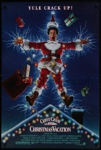 1z750 NATIONAL LAMPOON'S CHRISTMAS VACATION DS 1sh 1989 Consani art of Chevy Chase, yule crack up!