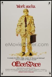 1z757 OFFICE SPACE style A advance DS 1sh 1999 directed by Mike Judge, Stephen Root covered in post-its!