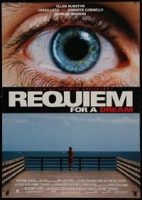 1z801 REQUIEM FOR A DREAM DS 1sh 2000 addicts Jared Leto & Jennifer Connelly, cool eye image!