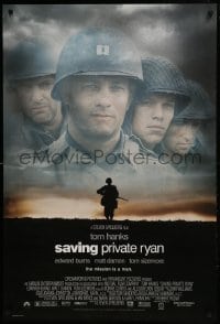 1z831 SAVING PRIVATE RYAN 1sh 1998 Spielberg, cast image of Tom Hanks, Tom Sizemore, Matt Damon!