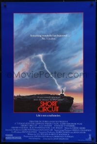 1z845 SHORT CIRCUIT 1sh 1986 cool artwork of Johnny Five being struck by lightning by John Alvin!