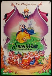 1z862 SNOW WHITE & THE SEVEN DWARFS DS 1sh R1993 Walt Disney animated classic, art of cast!
