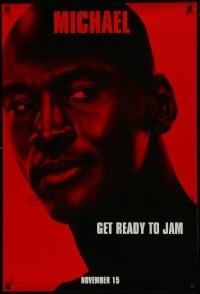 1z869 SPACE JAM teaser DS 1sh 1996 cool close-up of basketball star Michael Jordan!