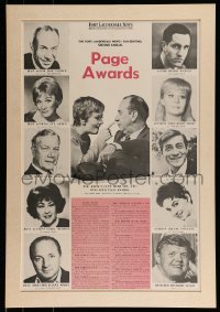 1z084 2ND ANNUAL PAGE AWARDS 18x25 special poster 1960s Jose Ferrer, Eve Arden, Richard, Merman!