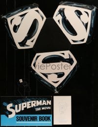 1z035 SUPERMAN 30x31 mobile 1978 DC superhero Christopher Reeve, cool logos!