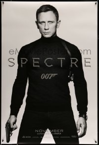 1z872 SPECTRE teaser DS 1sh 2015 cool image of Daniel Craig as James Bond 007 with gun!