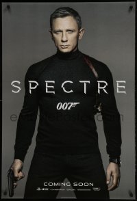 1z871 SPECTRE int'l teaser DS 1sh 2015 cool color image of Daniel Craig as James Bond 007 with gun!