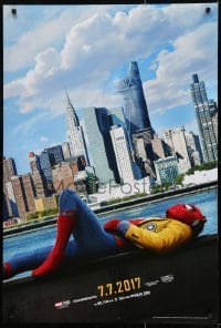 1z880 SPIDER-MAN: HOMECOMING teaser DS 1sh 2017 Holland in the title role, New York City skyline!