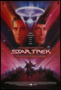 1z891 STAR TREK V int'l 1sh 1989 The Final Frontier, art of William Shatner & Nimoy by Bob Peak!