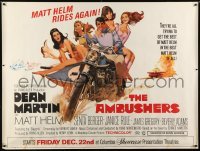 1z175 AMBUSHERS subway poster 1967 art of Dean Martin as Matt Helm w/sexy Slaygirls on motorcycle!