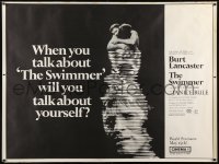 1z185 SWIMMER subway poster 1968 Burt Lancaster, Frank Perry, World Premiere at Cinema 1!
