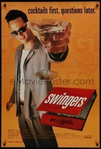 1z917 SWINGERS 1sh 1996 partying Vince Vaughn with giant martini, directed by Doug Liman!