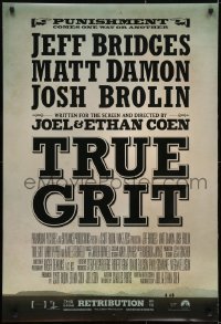 1z948 TRUE GRIT advance DS 1sh 2010 Jeff Bridges, Matt Damon, Hailee Steinfeld & Josh Brolin!