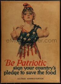 1z069 BE PATRIOTIC 21x29 WWI war poster 1917 Columbia with outstretched arms by Paul Stahr!