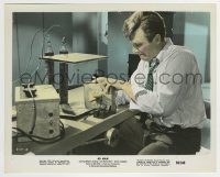 2a028 4D MAN color 8x10 still 1959 great close up of Robert Lansing working in his laboratory!