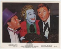 2a034 BATMAN color 8x10 still 1966 Adam West as Bruce Wayne with Penguin Meredith & Joker Romero!