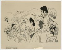 2a190 BIG COUNTRY 8x10 still 1958 great Al Hirschfeld art of Peck, Heston, Simmons, Baker & cast!