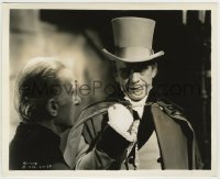 2a205 BLACK ROOM 8.25x10 still 1935 dapper Boris Karloff wearing cape & top hat with Pietro Sosso!