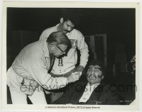 2a212 BLACULA candid 8x10.25 still 1972 director watches makeup man touch up William Marshall!