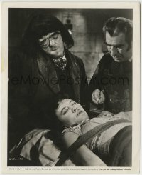 2a217 BLOOD OF THE VAMPIRE 8.25x10 still 1958 Wolfit & Maddern over Barbara Shelley on table!