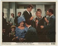 2a040 BREAKFAST AT TIFFANY'S color 8x10 still 1961 Audrey Hepburn w/long cigarette holder at party!